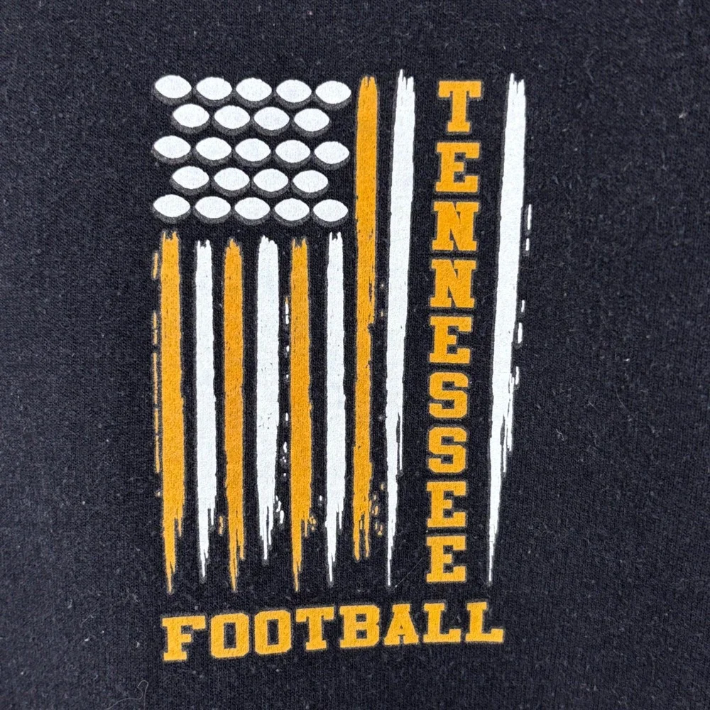 Gildan Tennessee Football Hoodie‎ Black Graphic Pullover Mens Large Flag Logo
